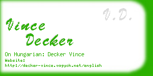 vince decker business card